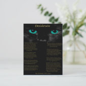 Desiderata zwarte kat met zijn turquoise ogen briefkaart (Staand voorkant)