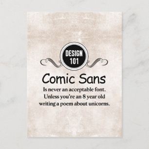 Design 101: Comic Sans is nooit een aanvaardbaar l Briefkaart