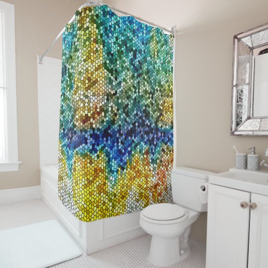Design 34 Mozaïeklook Douchegordijn (In situ)