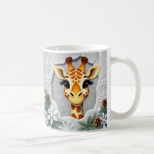 Design 3D hiver Giraffy Mug Wrap (Droite)