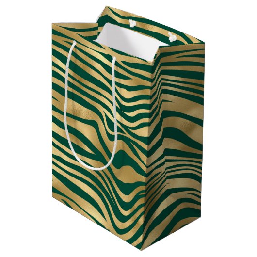 Design 4 uit de Emerald and Gold Safari-reeks Medium Cadeauzakje (Achterkant Gekanteld)