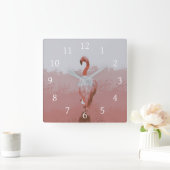 Design 60 flamingo bird vierkante klok (Huis)