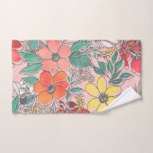 Design à motif floral rose mignon (Serviette à main)