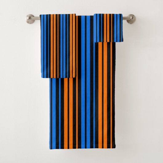 Design à rayures verticales bleu orange bleu (En situation)