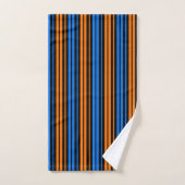 Design à rayures verticales bleu orange bleu (Serviette à main)