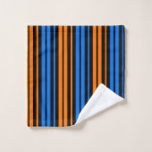 Design à rayures verticales bleu orange bleu (Gant de toilette)
