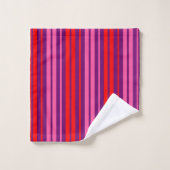 Design à rayures verticales rose violet rouge (Gant de toilette)