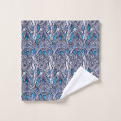 Design abstrait bleu et Turquoise (Gant de toilette)