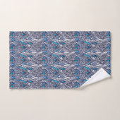 Design abstrait bleu et Turquoise (Serviette à main)