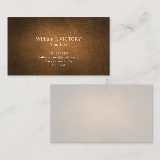 Design abstrait carte de visite ocre brun (Devant / Derrière)