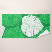 Design Abstrait de peinture à la feuille tropicale (Serviette de bain)