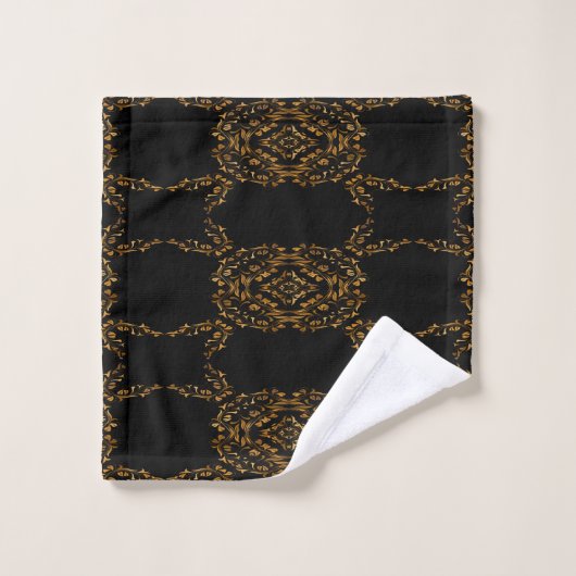 Design abstrait florissant d'or (Gant de toilette)