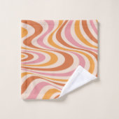 Design abstrait rose et orange (Gant de toilette)