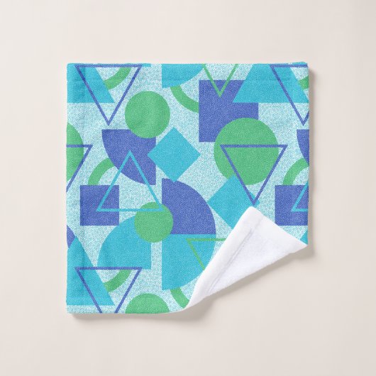 Design abstrait vert et bleu (Gant de toilette)