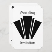 Design Art Déco Faire-part de mariage Noir Et Blan (Devant / Derrière)