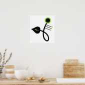 Design Art Déco Lime et Feuille Noire (Cuisine)