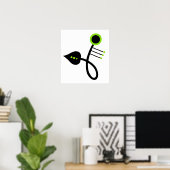 Design Art Déco Lime et Feuille Noire (Bureau à domicile)