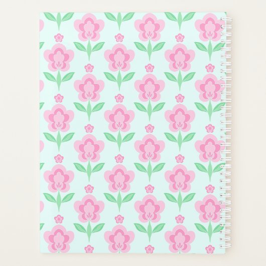 Design Art Décor Boho Rose Vert Floral Fleur (Dos)