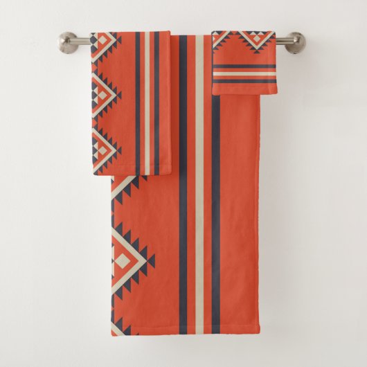 Design aztèque dans les tons orange, beige et bleu (En situation)