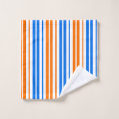 Design bandes verticales orange bleu blanc (Gant de toilette)