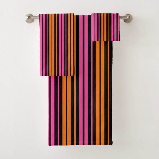 Design bandes verticales orange rose noir (En situation)
