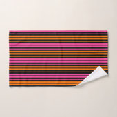 Design bandes verticales orange rose noir (Serviette à main)