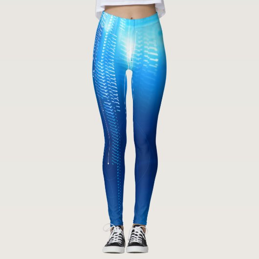 Design bleu futuriste sur leggings (Devant)