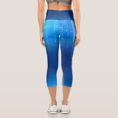 Design bleu futuriste sur les leggings capri (Verso)