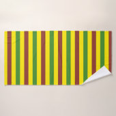 Design Brown de bandes vert et jaune (Serviette de bain)