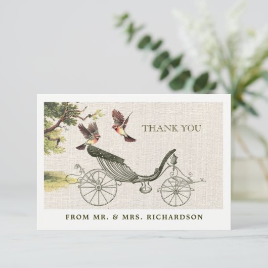 design bruiloft Hartelijk dank voor platte Kaarte Bedankkaart (Staand voorkant)