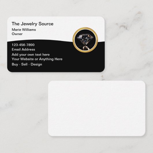 Design Carte de visite à thème bijoux classique (Devant / Derrière)