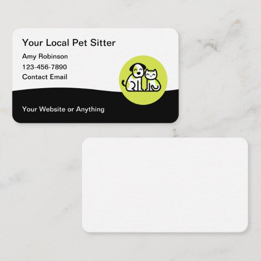 Design Carte de visite branché pour animaux de com (Devant / Derrière)