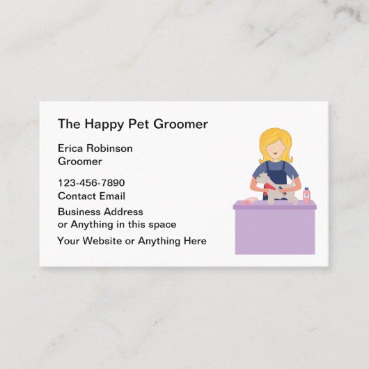 Design Carte de visite de Grooming pour animaux (Devant)