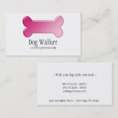 Design Carte de visite d'os de chien rose (Devant / Derrière)