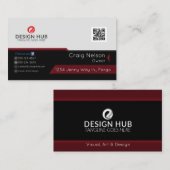 Design carte de visite professionnel rouge (Devant / Derrière)