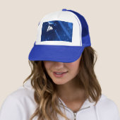 Design Casquette Abstrait en bleu profond océaniqu (En situation)