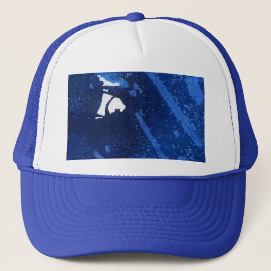 Design Casquette Abstrait en bleu profond océaniqu (Devant)