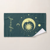 Design céleste du soleil et de la lune avec phases (Serviette à main)
