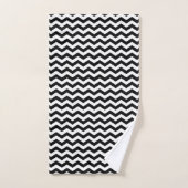 Design Chevron noir et blanc - Ensemble de serviet (Serviette à main)
