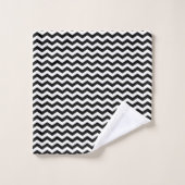 Design Chevron noir et blanc - Ensemble de serviet (Gant de toilette)