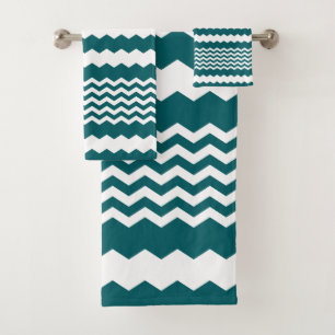 Design Chevron vert et blanc - Ensemble de serviet
