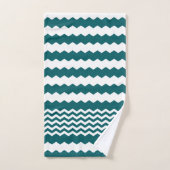 Design Chevron vert et blanc - Ensemble de serviet (Serviette à main)