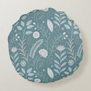 Design chic en fleurs Coussin décoratif rond