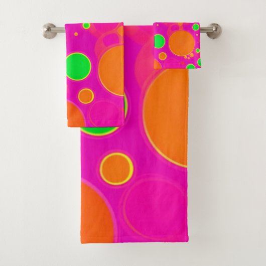 Design circulaire néon rose et vert rétro (En situation)