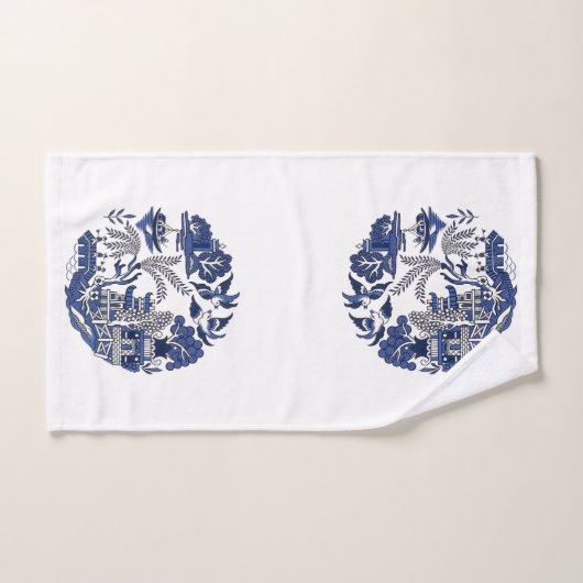 Design classique de saule bleu (Serviette à main)