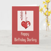 Design Coeur moderne 2 Bonne carte d'anniversaire  (Fleur jaune)
