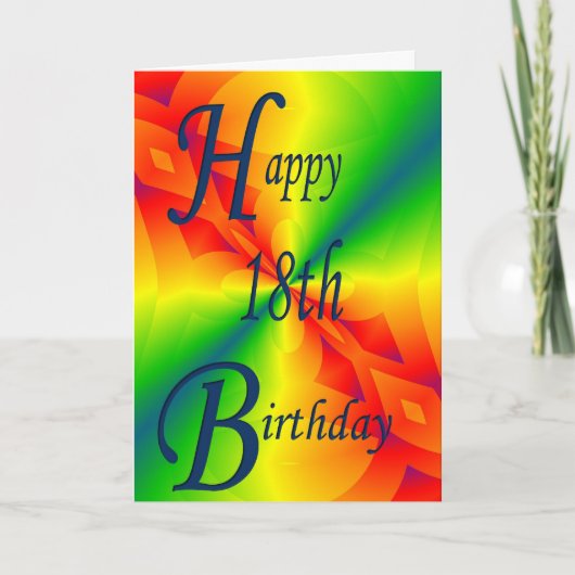 Design coloré Carte d'anniversaire 18e (Devant)