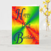 Design coloré Carte d'anniversaire 18e (Fleur jaune)