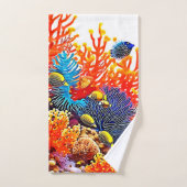 Design coloré de la vie sous-marine (Serviette à main)