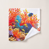 Design coloré de la vie sous-marine (Gant de toilette)